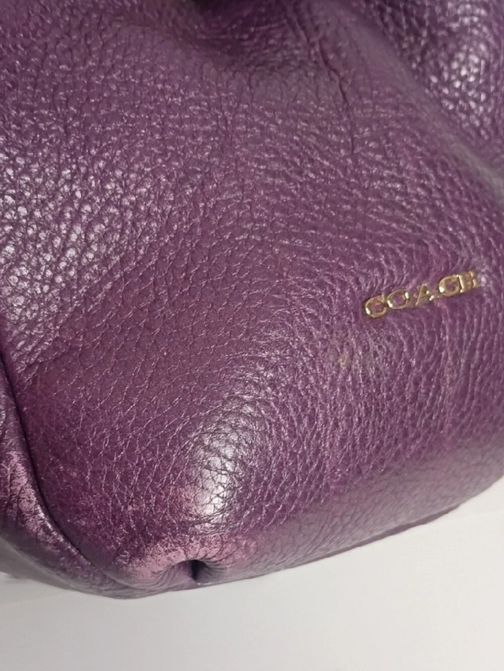 Coach Madison Purple Leather Double Handles 3 Compartments Shoulder Bag
